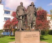 Monument to Tycho Brahe and Johannes Kepler in Prague, Czech Republic