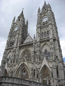 Basílica del Sagrado Voto Nacional on street Venezuela