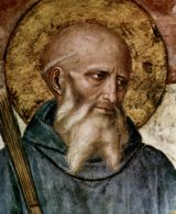 St Benedict of Nursia (c. 480-543), detail from a fresco by Fra Angelico, San Marco, Florence (c. 1400-1455).