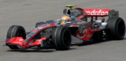 Hamilton driving for McLaren at the 2007 Malaysian Grand Prix.