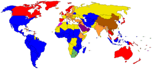 A color-coded legend of forms of government. Click on map for descriptions below.