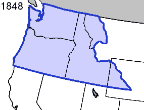 The Oregon Territory, established by the Oregon Treaty
