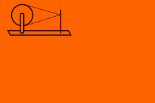 The proposed saffron flag with the stylized brown charka in 1931.