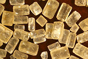Brown sugar crystals.