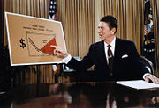 Reagan gives a televised address from the Oval Office, outlining his plan for Tax Reduction Legislation in July 1981