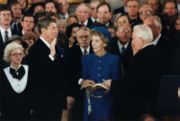 Ronald Reagan is sworn in for a second term as president in the Capitol Rotunda