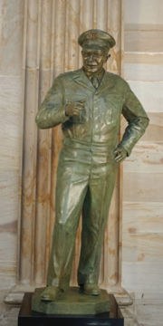 The bronze statue of Eisenhower that stands in the rotunda