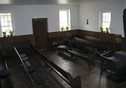 The interior of an old meeting house in the United States