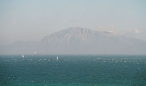 A view across the straits of Gibraltar.