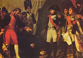 Surrender of Madrid (Gros), 1808. Napoleon enters Spain's capital during the Peninsular War