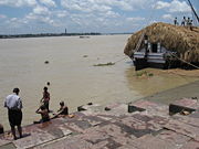 People bathing in Ganges in Kolkata