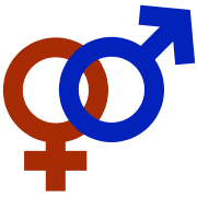 Gender symbols: female (left), male (right). From symbols for Venus and Mars.