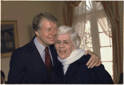 With his mother, Lillian Carter, February 17, 1977
