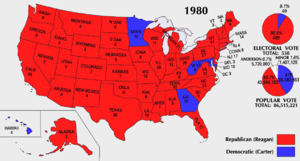 The electoral map of the 1980 election