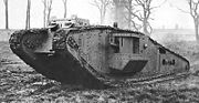 British World War I Mark IV tank with experimental "Tadpole Tail"