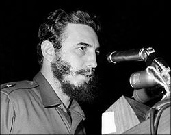 Fidel Castro addresses delegates of the General Assembly of the United Nations in New York in 1960.