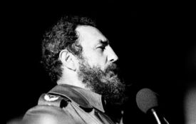 Fidel Castro making a speech in Havana in 1978, image by Marcelo Montecino.
