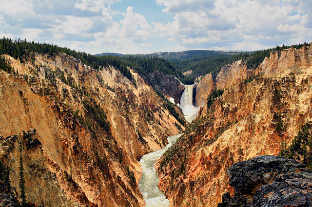Image:Grand canyon of Yellowstone and Yellowstone fall.jpg