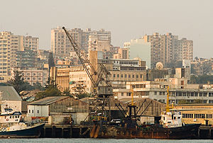 Maputo harbour and city centre in 2006
