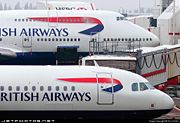 British Airways aircraft dominate at Terminal 4 at Heathrow Airport