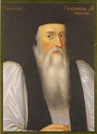 Thomas Cranmer (1489-1556), Archbishop of Canterbury, who became increasingly Calvinist throughout the 1540s.  While Cranmer had been clean-shaven in his earlier years, it is said that he grew his beard to mourn the death of Henry VIII.