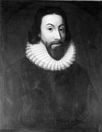 John Winthrop (1587/8-1649), Governor of the Massachusetts Bay Colony, who led the Puritans in the Great Migration, beginning in 1630.