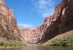 The Grand Canyon, as seen from river-level.