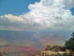 A storm over the Grand Canyon