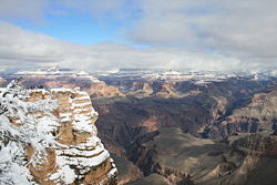 Grand Canyon covered with snow