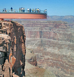 A view of Grand Canyon Skywalk from Outside Ledge