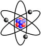 A stylized depiction of a Lithium atom.