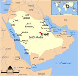 Location of Riyadh