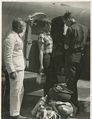 Earhart and Noonan by the Lockheed L10 Electra in Darwin, Australia, 28 June 1937