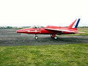 Red Arrows Gnat, the aircraft type used by the team from their formation in 1964 until 1979