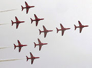 Red Arrows Hawks in Concorde formation