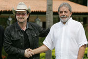 Bono with President Luiz Inácio Lula da Silva of Brazil