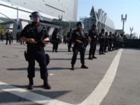The LAPD during May Day 2006 in front of the new Caltrans District 7 Headquarters