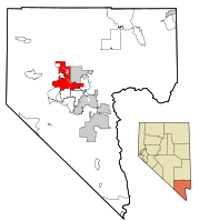 Location of Las Vegas in Clark County, Nevada