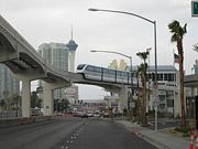 The Las Vegas Monorail pulling into the Las Vegas Convention Center Station