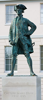 A statue of James Cook in Greenwich, London, England