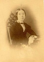Supposedly one of only two known daguerreotypes of Emily Dickinson.  Made in the 1850s and discovered in 2000 on eBay by Philip F. Gura, its authenticity is questioned.