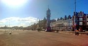 Weymouth's esplanade displays Georgian architecture and Queen Victoria's Jubilee Clock.