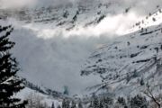 Avalanche on the backside (East) of Mt. Timpanogos, Utah at Aspen Grove trail