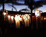 Vesak Lanterns, A type of pooja (offering) known as Aloka pooja (offering of light). Followed by the buddhists