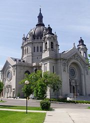 The French Renaissance style Cathedral of St. Paul in the city of St. Paul.