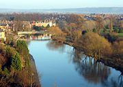 The River Severn viewed from Shrewsbury Castle in Shropshire