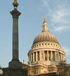 The dome of St. Paul's Cathedral, designed by Sir Christopher Wren.