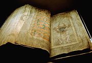 The Codex Gigas from the 13th century, held at the Royal Library in Sweden.