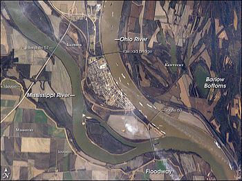 Confluence of the Mississippi and Ohio Rivers at Cairo, IL (2006)