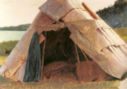 Ojibwe Wigwam in northeast Minnesota (1857)